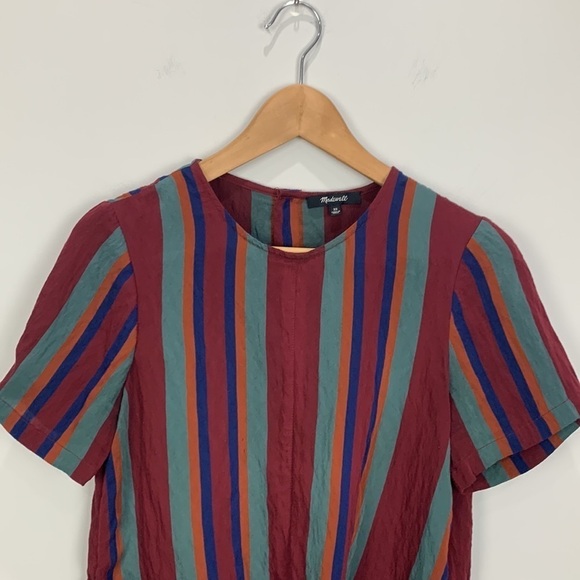 Madewell Button-Back Tie Tee in Rosalinda Stripe - Picture 6 of 16